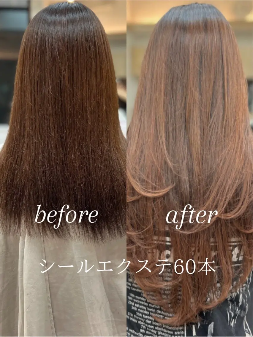 【"顔出しOKな方"限定クーポン🥀】美髪艶カラー&最高級シールエクステ60本の写真