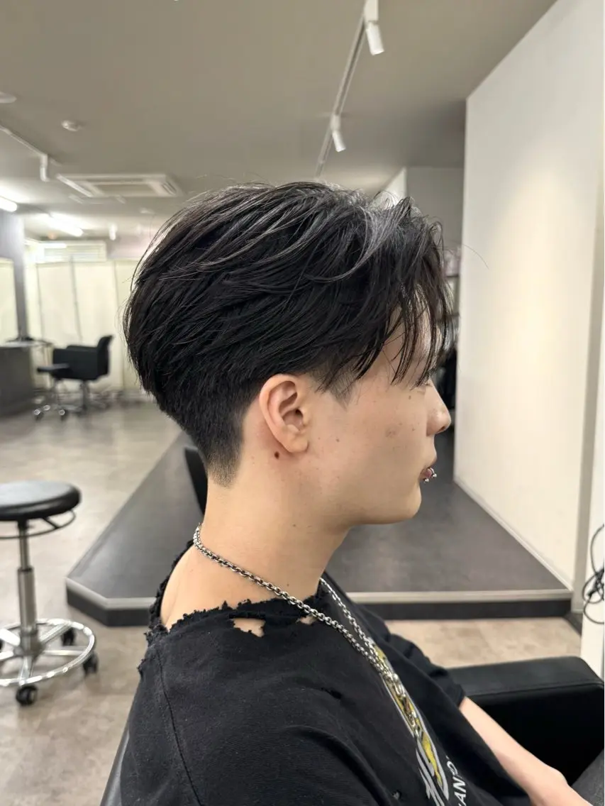 ミディアム メンズ センターパート カット 立川メンズ韓国ヘア ｜コーキ🇰🇷のヘアスタイル