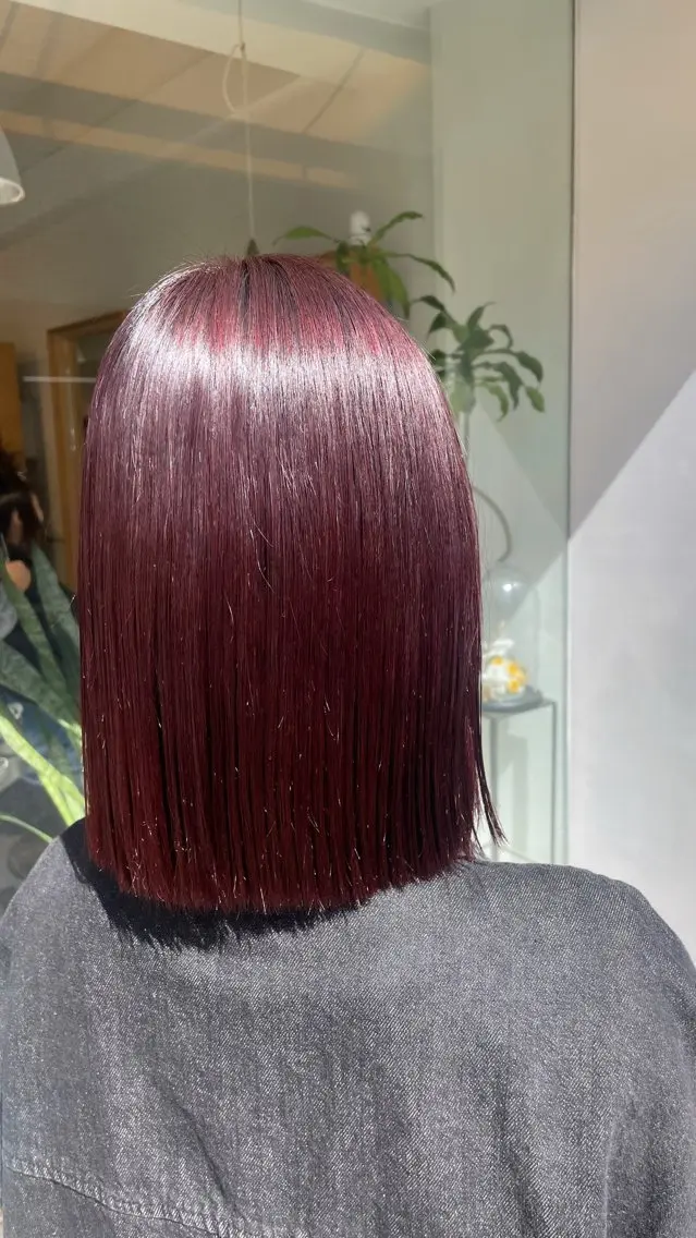ミディアム カラー レッドカラー ヘアカラー 福田千尋/インナー カラー/縮毛矯正のヘアスタイル