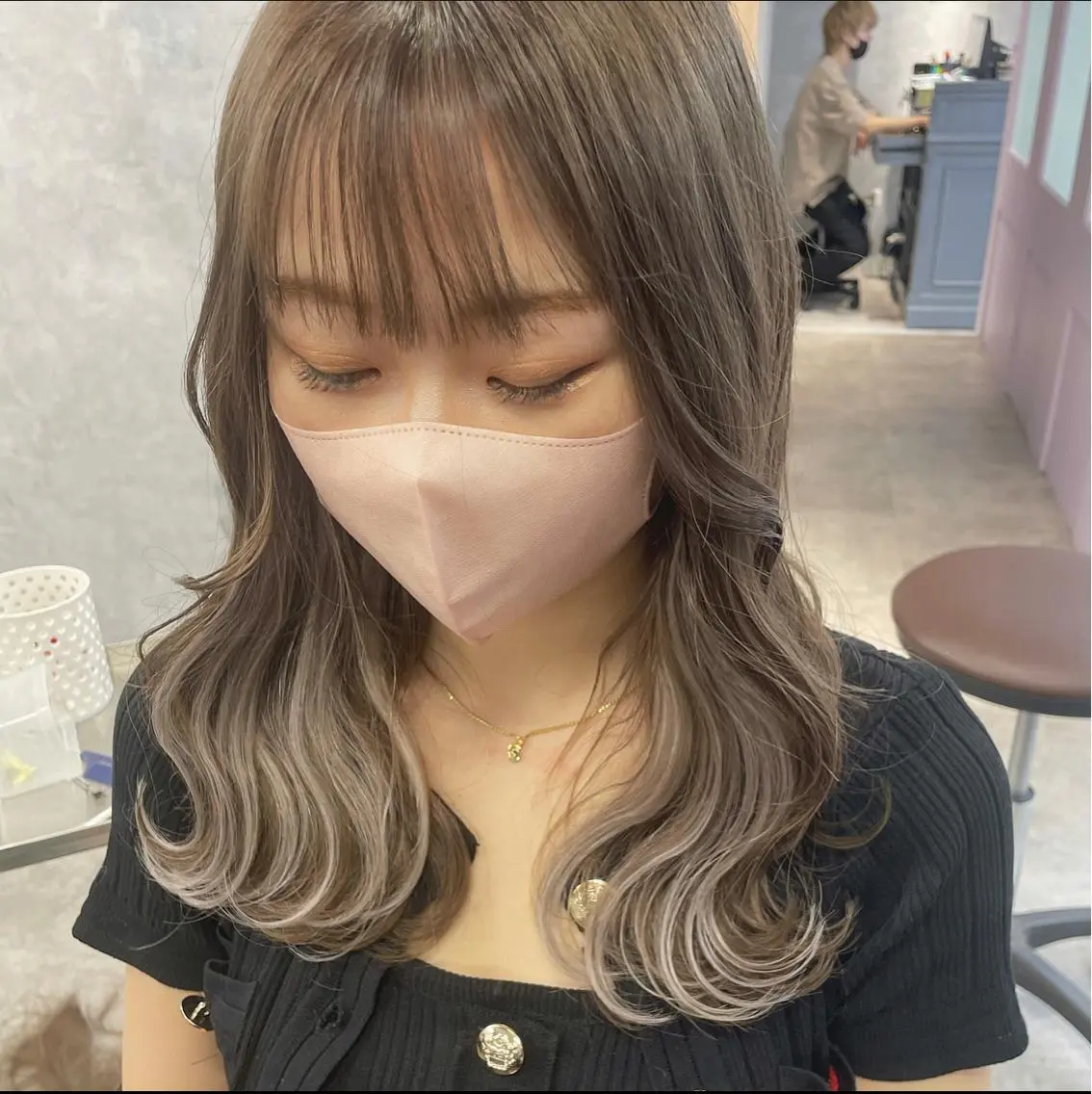セミロング エクステ カット エクステ ブリーチ&エクステ 🥀ケアカラー特化のヘアスタイル