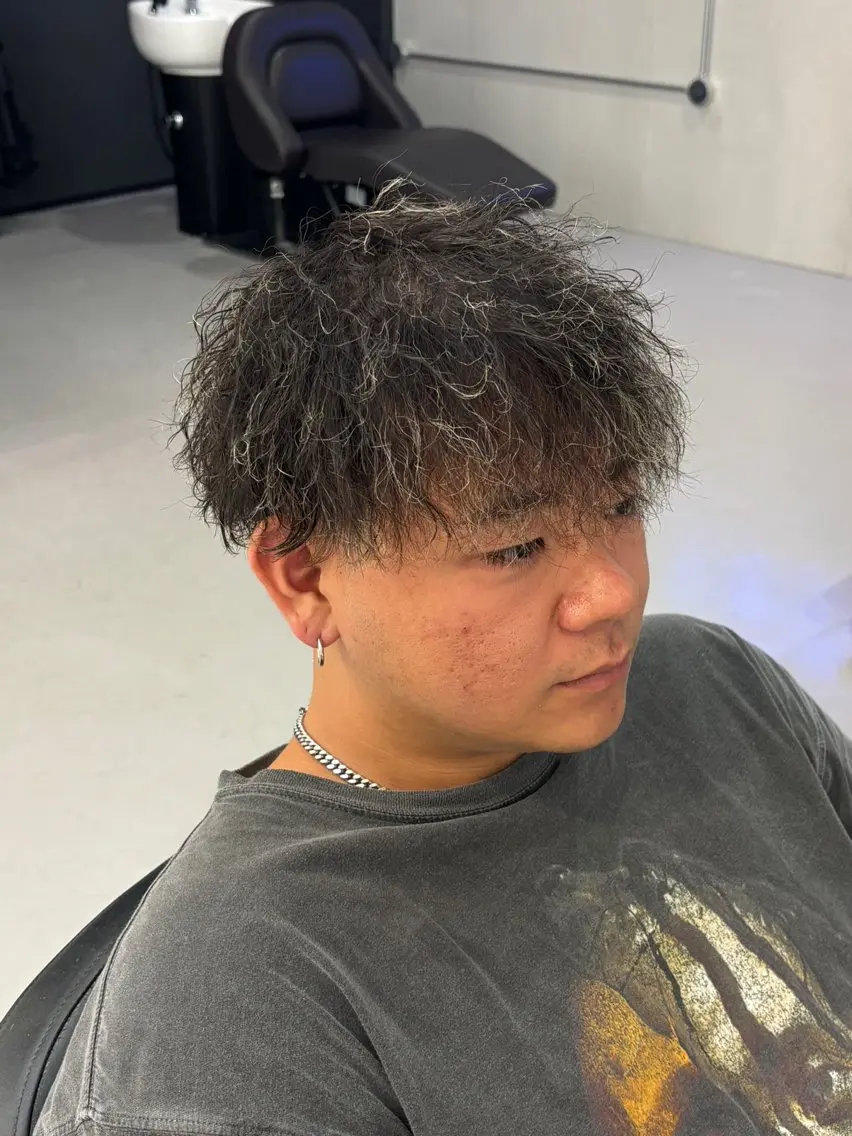 パーマ＋メッシュブリーチの写真