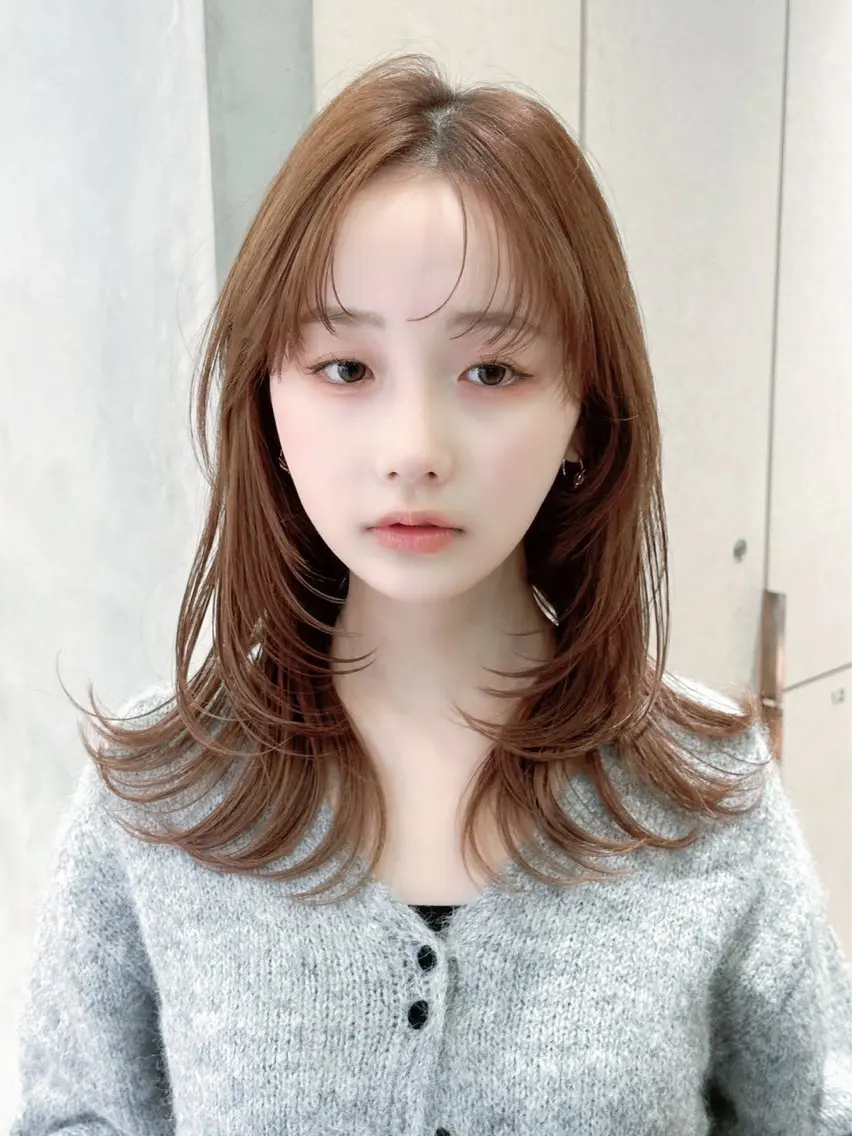 ミディアム カット ヘアカラー トリートメント 久米 春輝のヘアスタイル