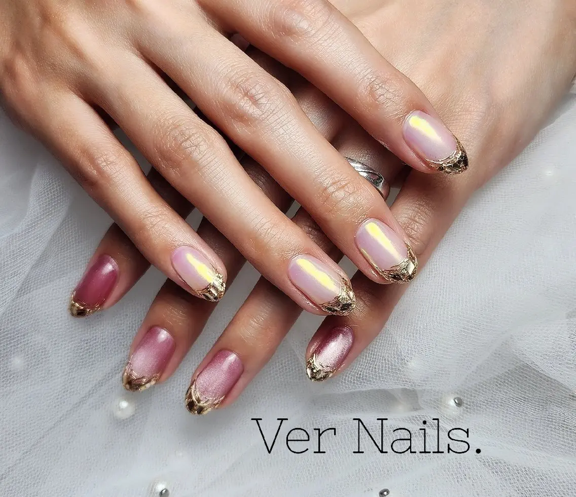 ネイル フレンチネイル ガラスフレンチ ハンドネイル Ver Nails.のその他イメージ