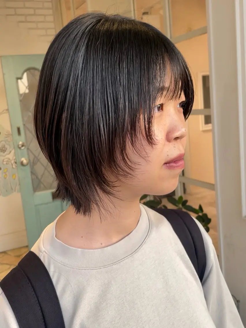 ショート 顔まわりレイヤー 顔周りカット 韓国風ヘア レイヤーカット 推しｶﾗｰ/韓国/ ﾋﾟﾝｸ/Renonのヘアスタイル