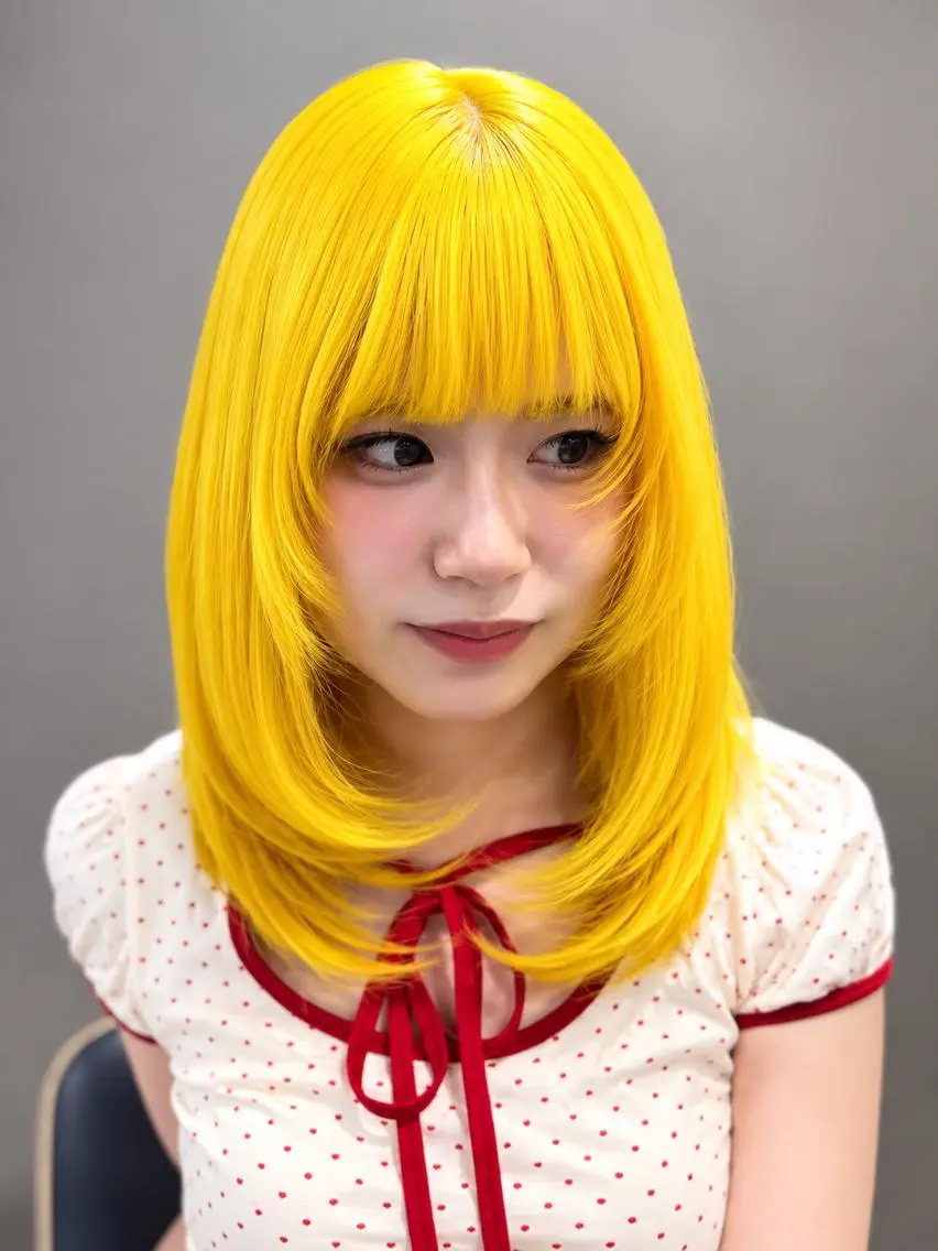 カット+黒染め剥がしケアブリーチ+カラー+トリートメント🌸🥰✨の写真