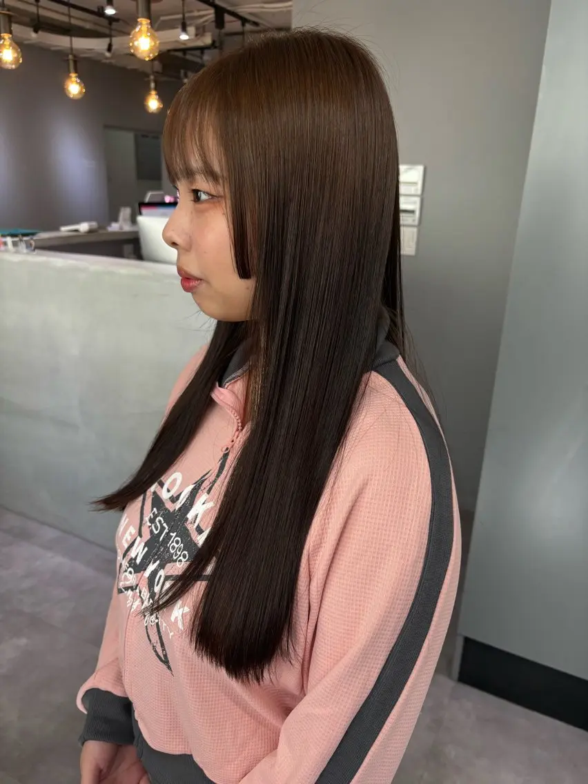 セミロング カラー 姫カット きよはらちさき🍑 柔らかカラー🌱🫧のヘアスタイル