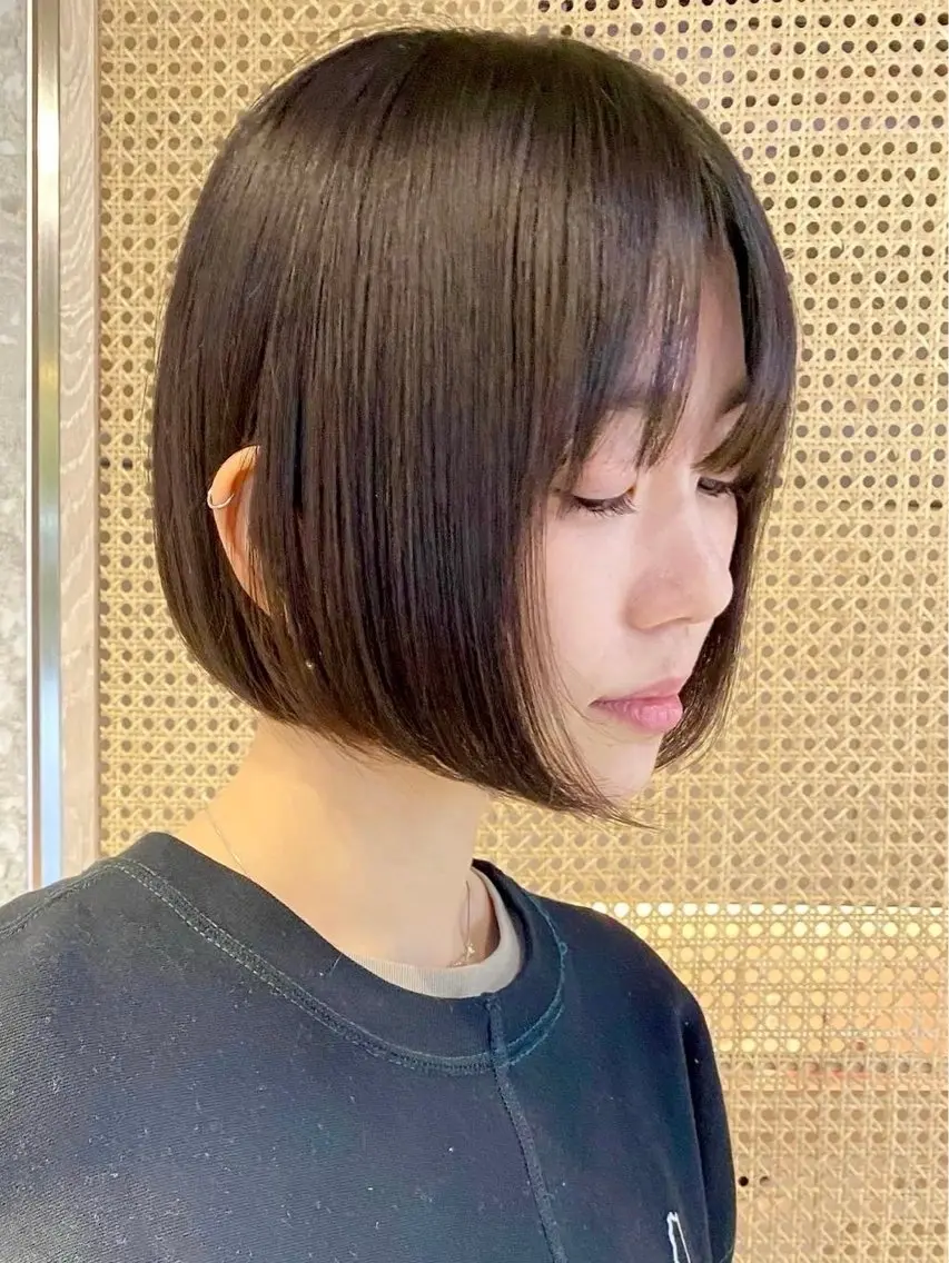 ショート カラー ヘアカラー トリートメント 髙橋碧 透明感カラー / fifthパーマのヘアスタイル
