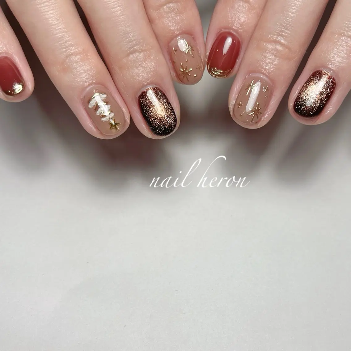 ネイル 冬ネイル クリスマス ハンドネイル saki_ nail heronのネイルデザイン