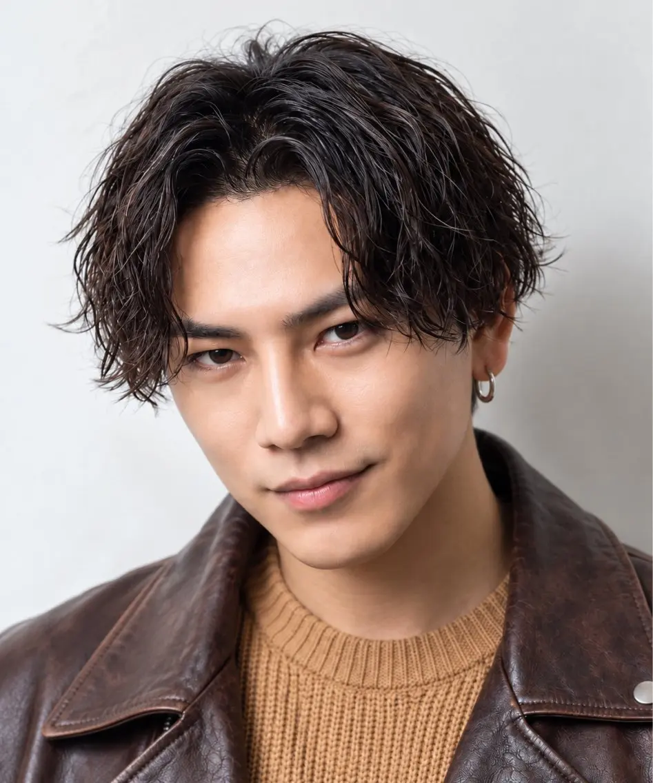 パーマ メンズ Lumiere 鈴木翔平のヘアスタイル
