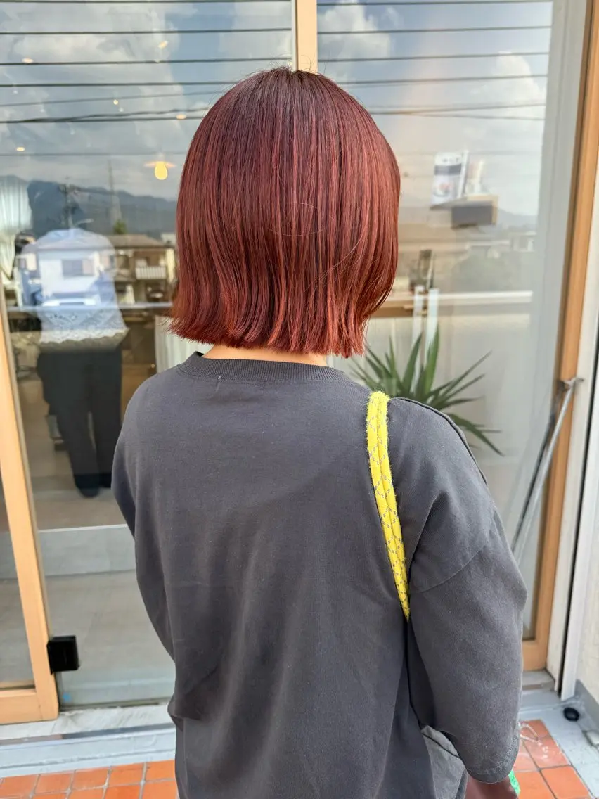 ミディアム カラー カット ヘアカラー トリートメント メンズパーマ/ ボブパーマ/タクミのヘアスタイル