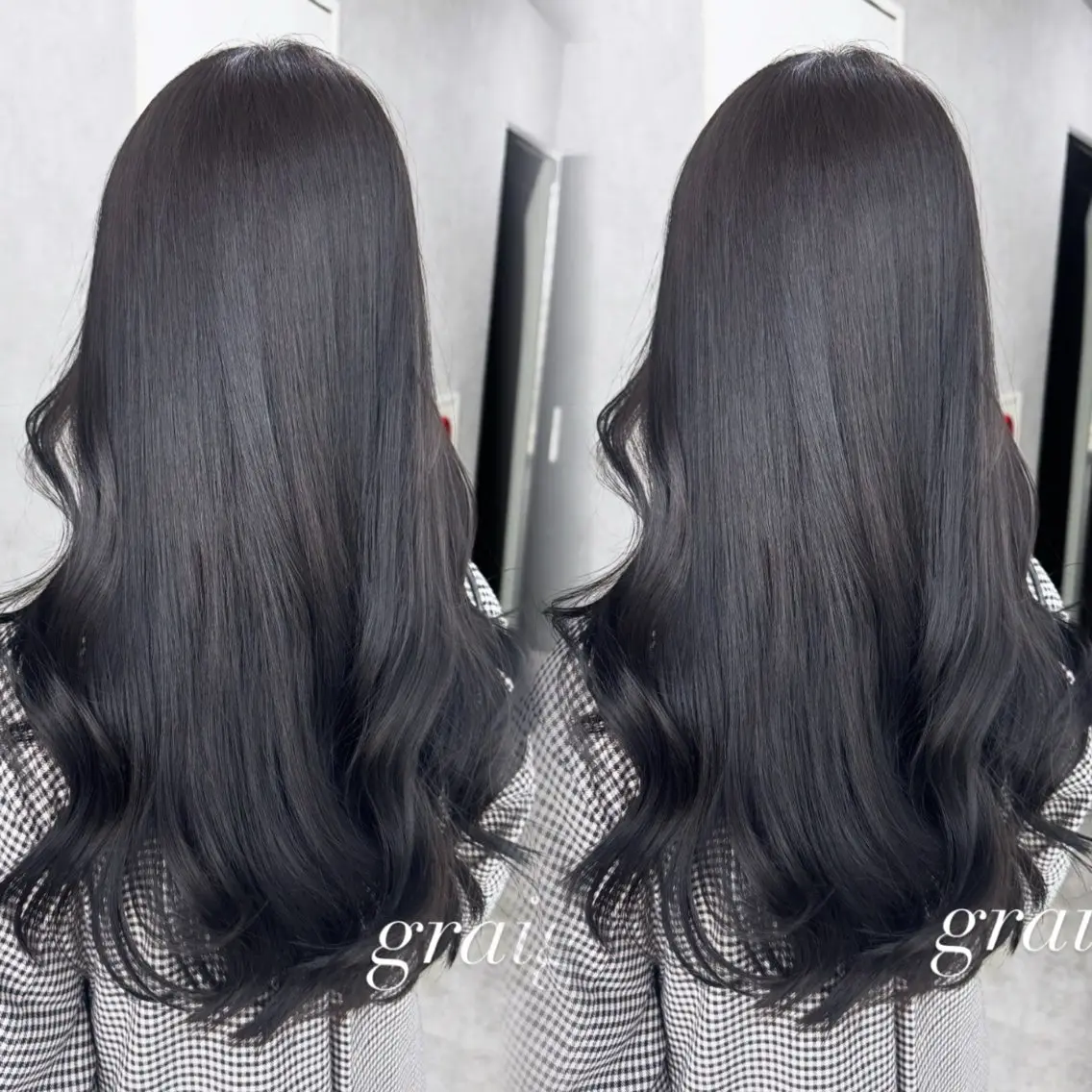 ロング カラー アッシュ アッシュブラウン ベージュカラー 黒髪 ブリーチ カット ヘアカラー トリートメント 赤み無し柔らかカラー 【梅田】madokaのヘアスタイル