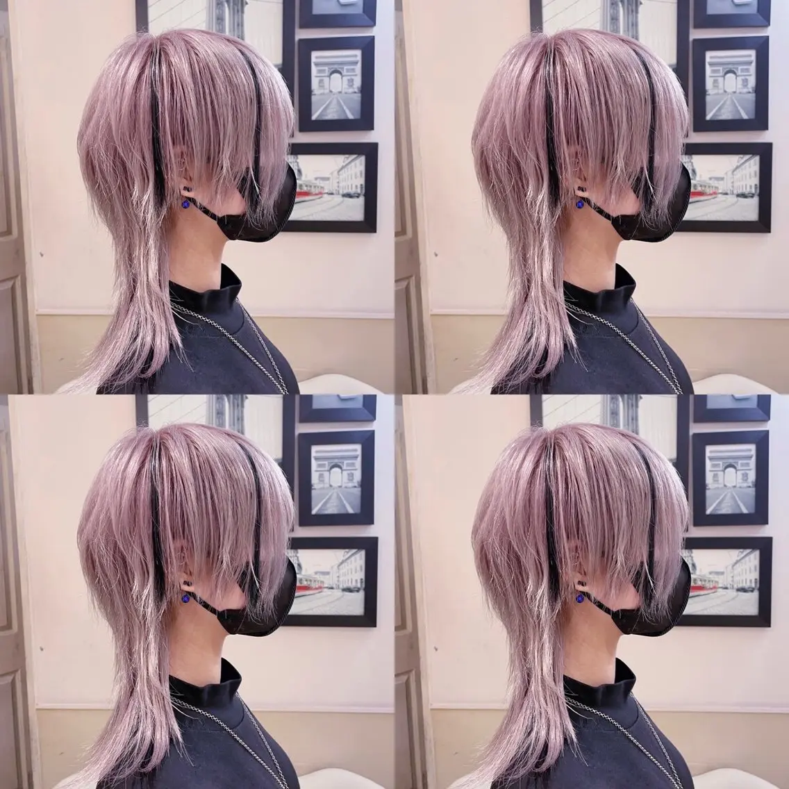 ミディアム カラー ベージュカラー ピンクカラー ホワイトベージュ エクステ ウルフカット 🌟トップデザイナー 高橋🌟のヘアスタイル