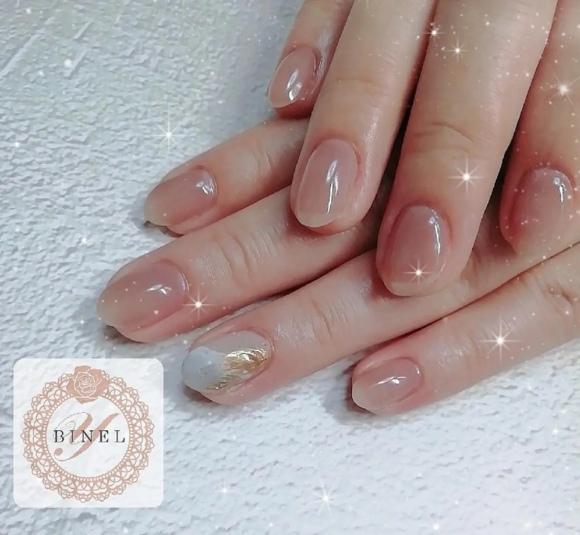 ネイル 持ち込み ニュアンスネイル 夏ネイル ハンドネイル Nail Salon Y.BINELのネイルデザイン