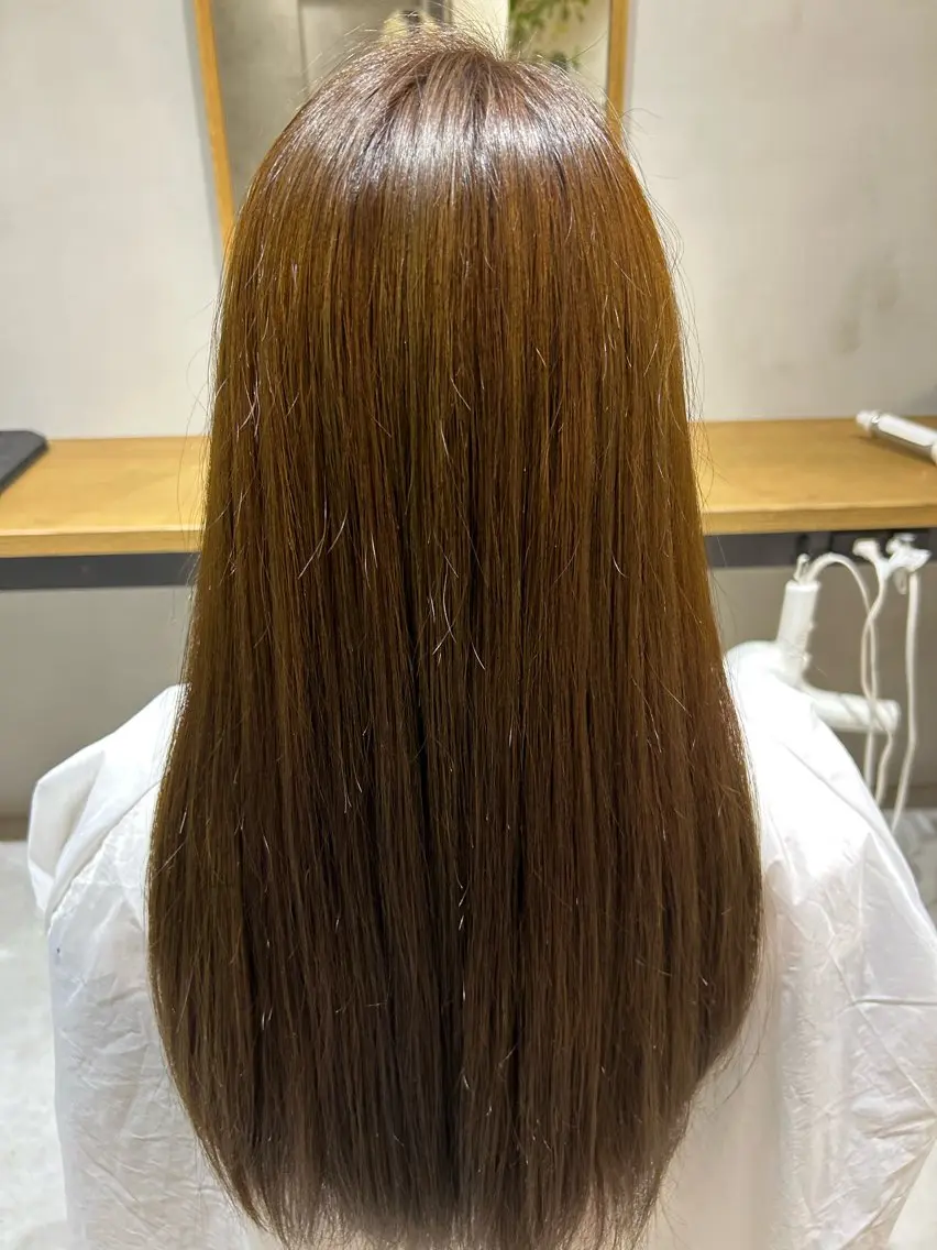 ロング カラー ベージュカラー オリーブベージュ Marin🫐/ 名駅/レイヤーカットのヘアスタイル