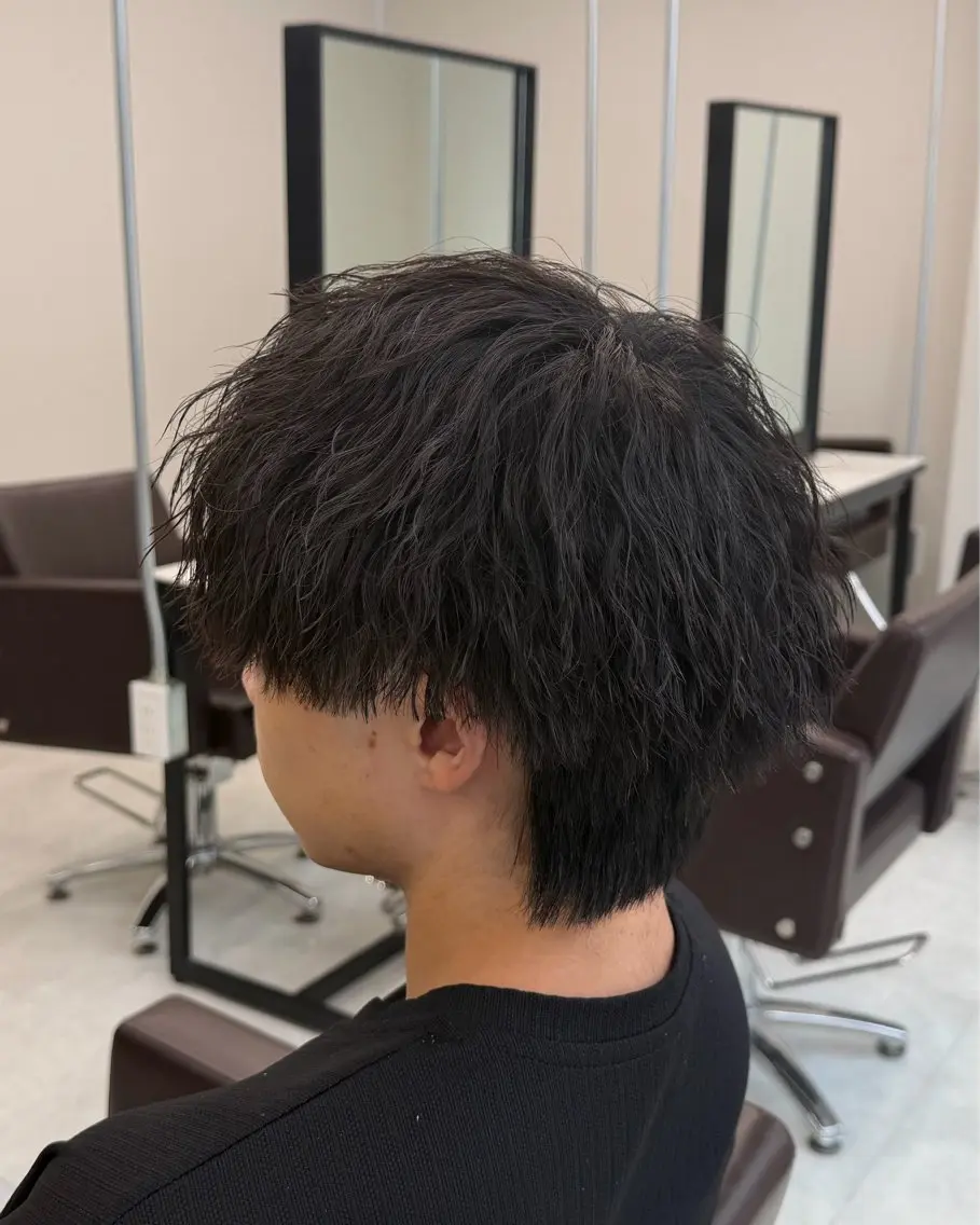 ミディアム ヘアアレンジ メンズ カット パーマ メンズパーマ特化/ ウルフ/AOTOのヘアスタイル
