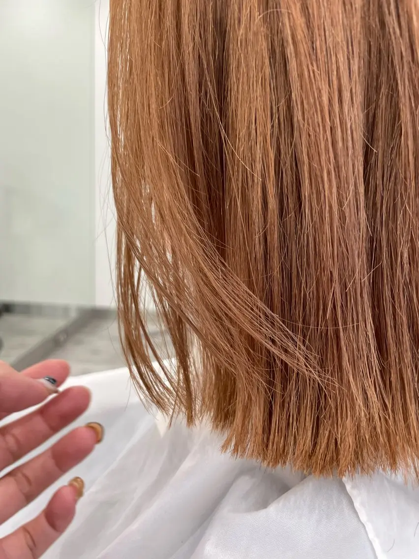ミディアム カラー ベージュカラー ピンクカラー ピンクベージュ ヘアカラー ⭐トレンドカット&カ ラーCocoro🪿のヘアスタイル