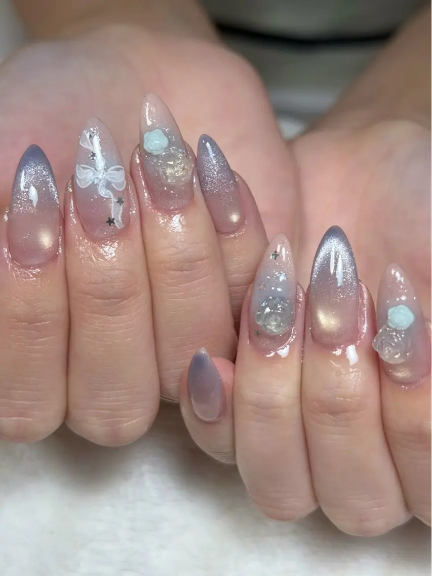 ネイル ワンホンネイル ハンドネイル dimples yuki🎀 ꒷꒦♡のネイルデザイン