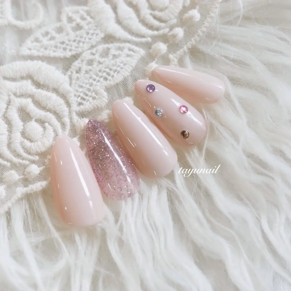 ネイル アートネイル ジェルネイル パラジェル シンプルネイル ネイルサロン 【たゆnail】小中のネイルデザイン