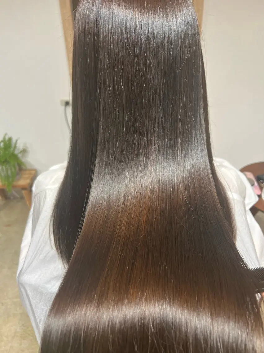 ロング 髪質改善 カット ヘアカラー トリートメント 南砂hairmake Feluceのヘアスタイル