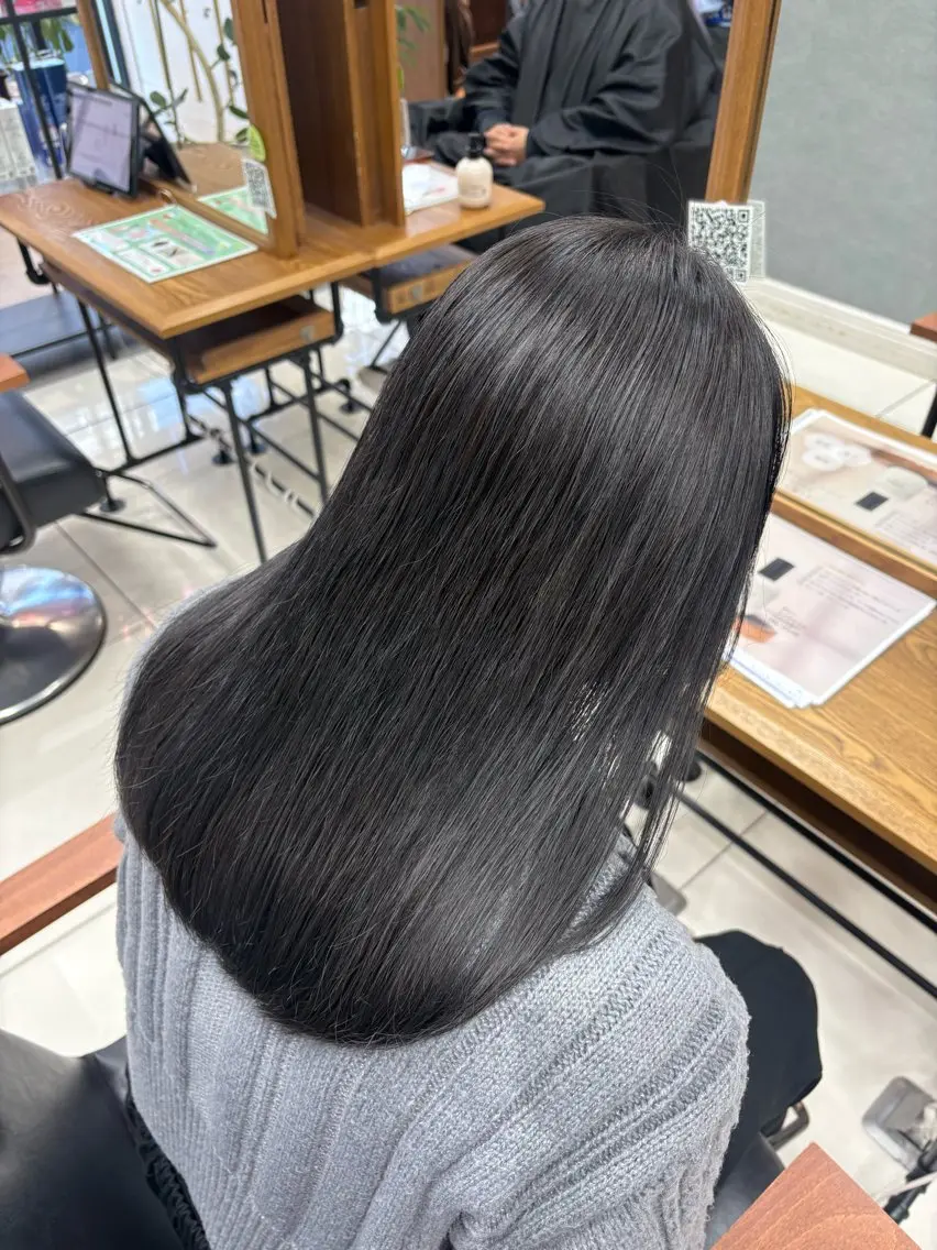 セミロング トリートメント ヘアカラー 艶髪/透明感カラー 🫧韓国ヘアのヘアスタイル
