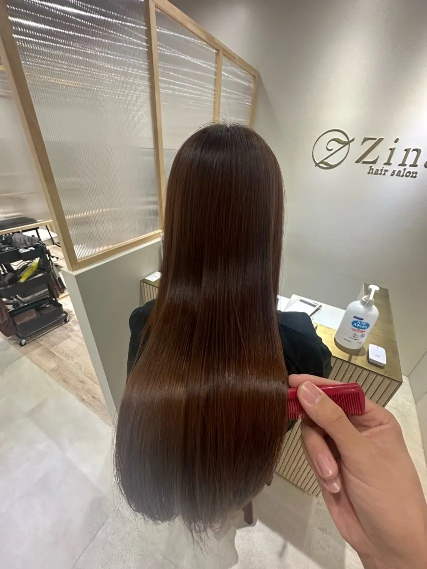 ミディアム トリートメント カット 縮毛矯正 シムラ カイゲンのヘアスタイル