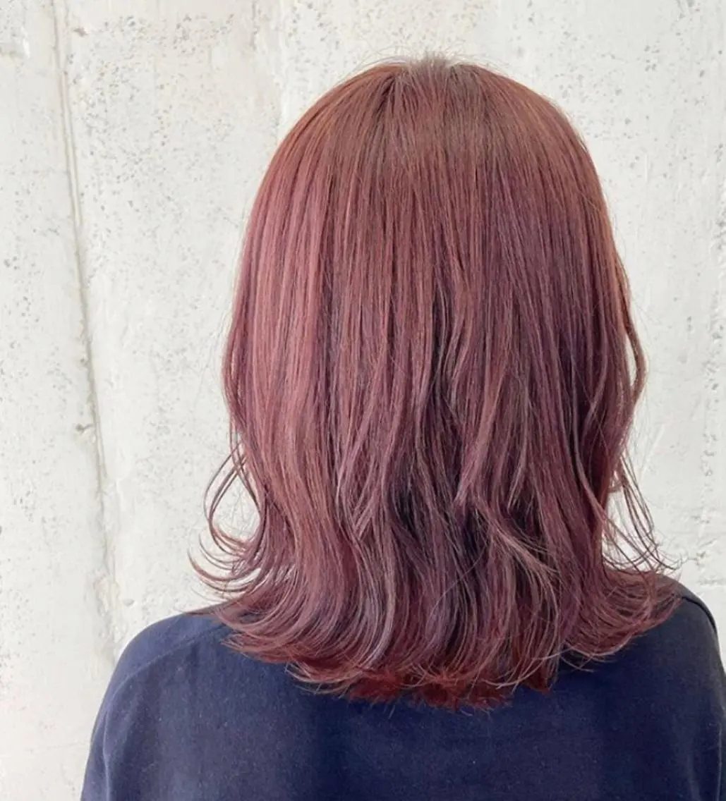ミディアム カラー KAEDE🎀 縮毛矯正&パーマ特化のヘアスタイル