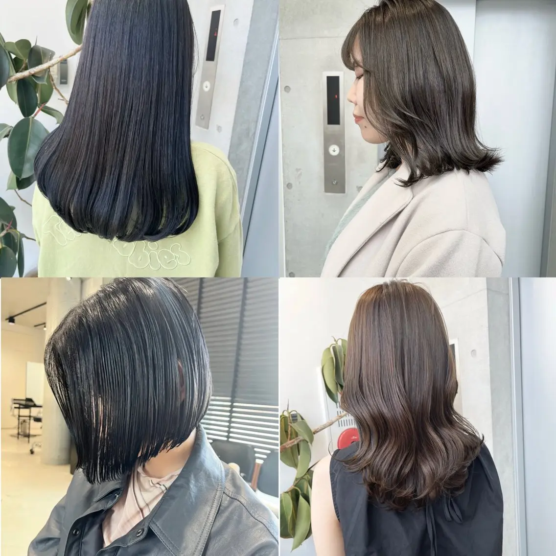 セミロング パーマ ヘアアレンジ カット ヘアカラー トリートメント ヘアセット 透明感/オリーブ/ グレージュ/YUKAのヘアスタイル