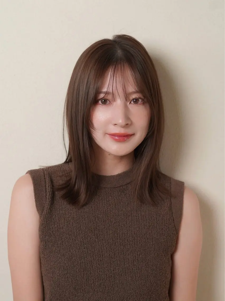 ロング カラー カット ヘアカラー トリートメント 銀座／柔らかベージュ 似合せカット／ハルトのヘアスタイル