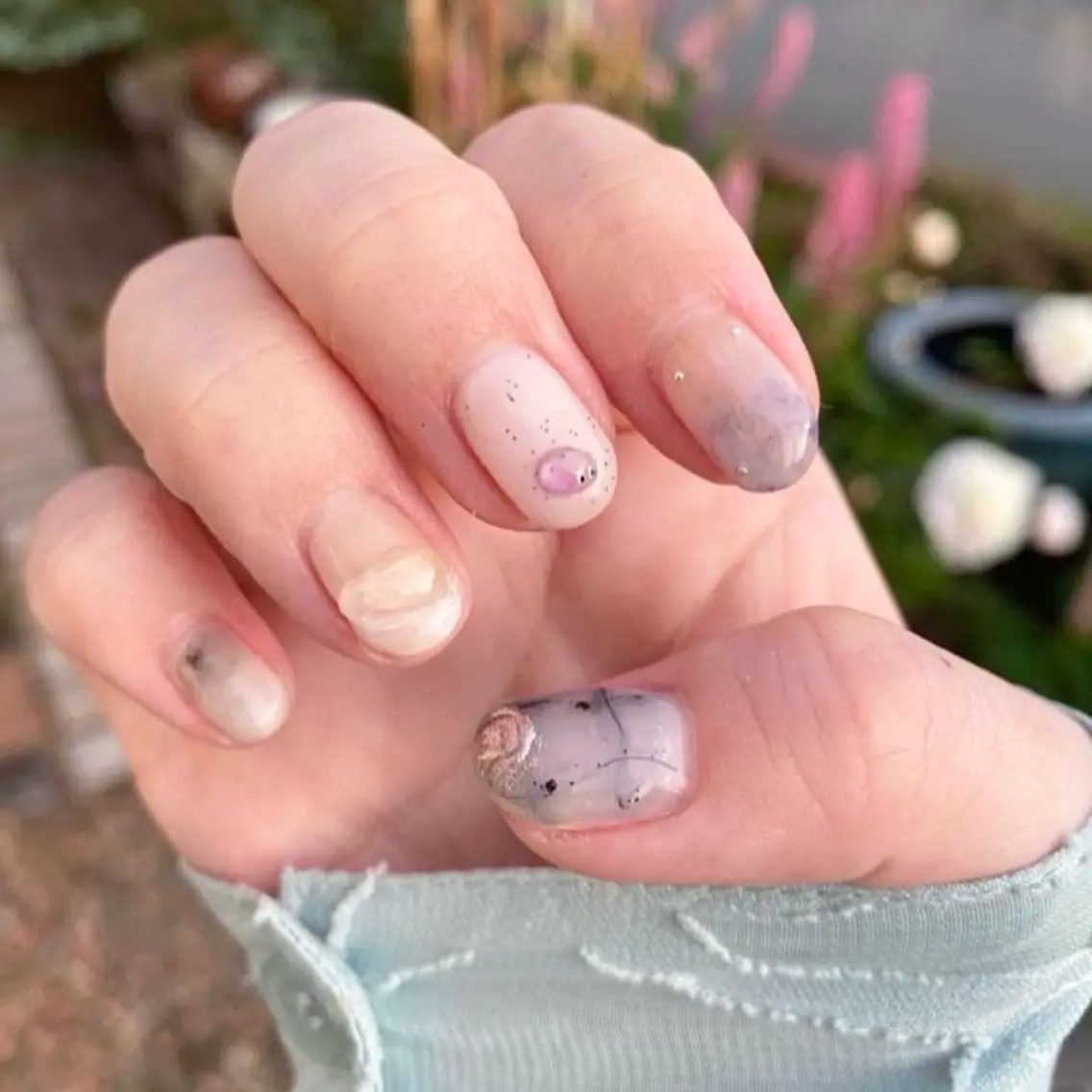 ネイル ニュアンスネイル 春ネイル ハンドネイル フットネイル 中家 亜紗子のネイルデザイン