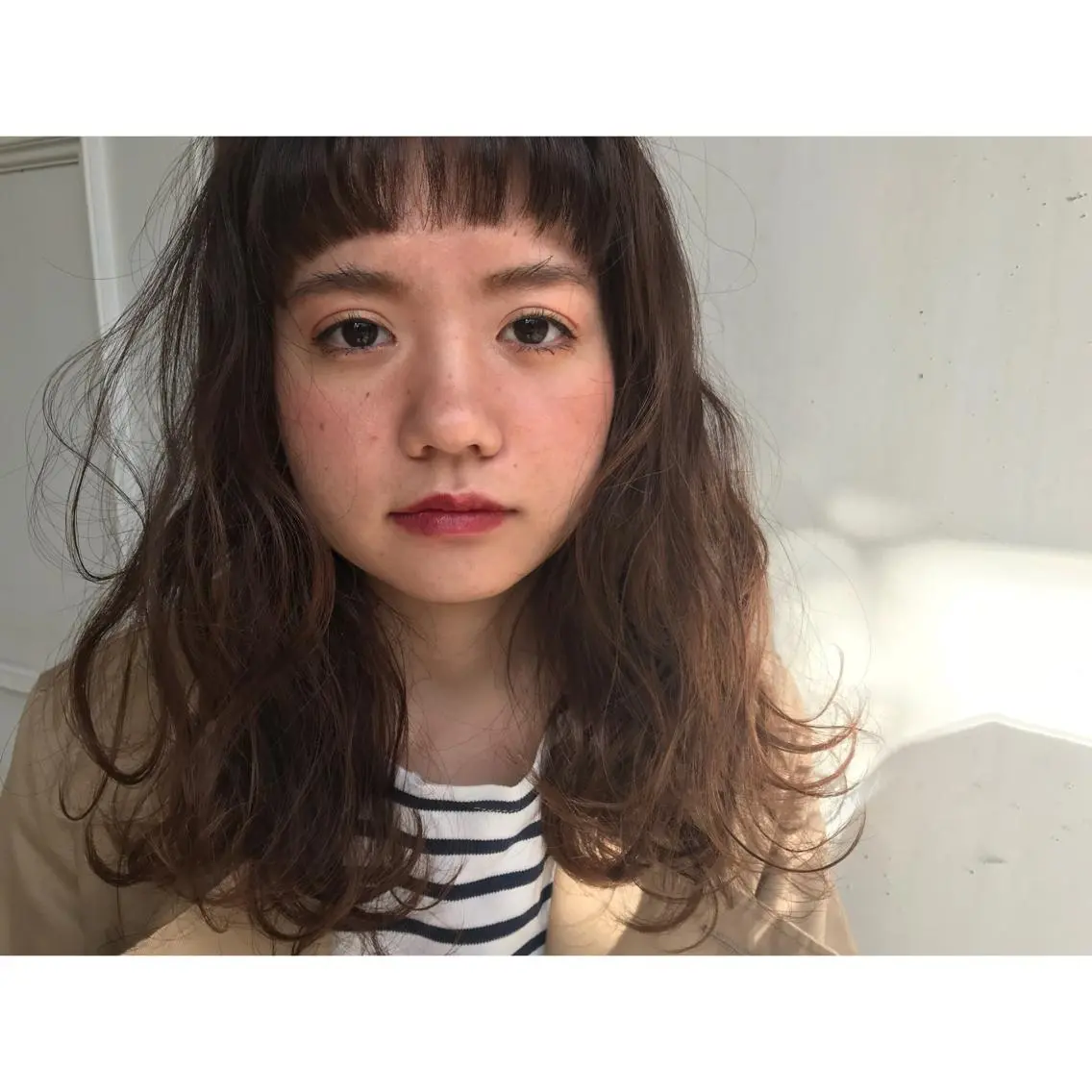 セミロング パーマ セミロングパーマ カット ヘアカラー Musiiik hairのヘアスタイル