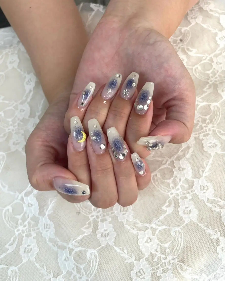 ネイル チークネイル ストーンネイル ワンホンネイル ハンドネイル ハンドケア 心斎橋Salon Epokkuのネイルデザイン