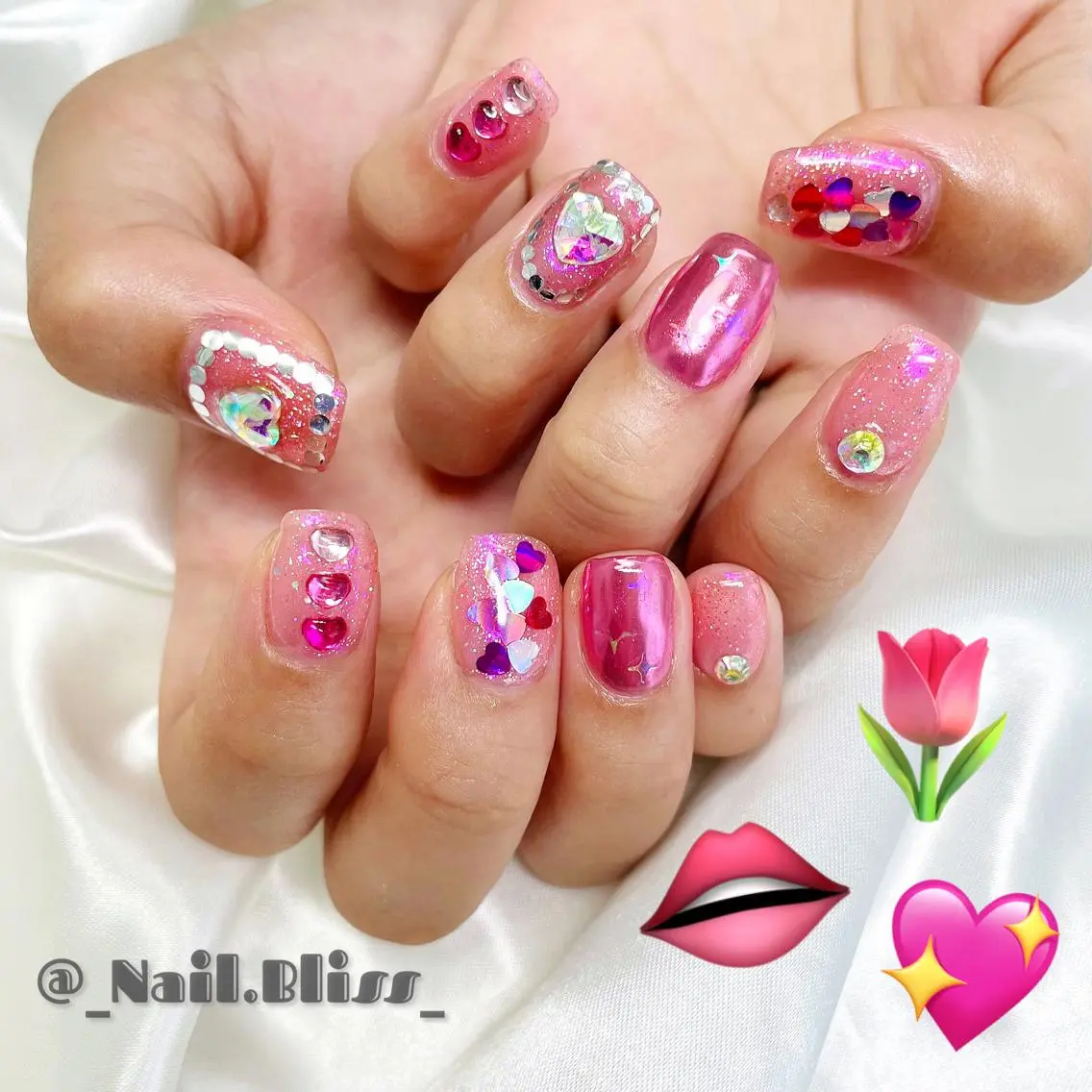 ネイル ピンク ハンドネイル NAIL BLISSのネイルデザイン