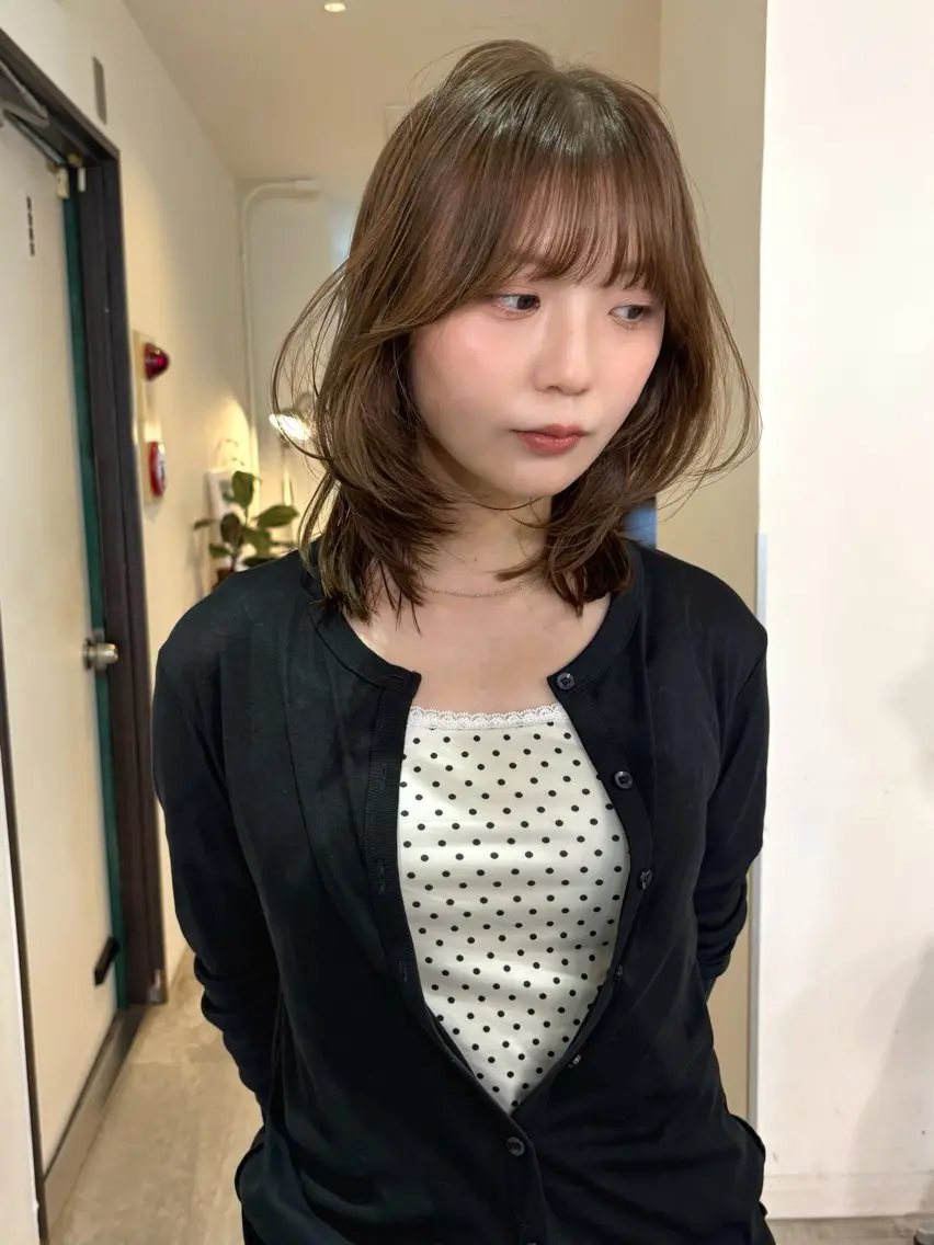 ミディアム カラー カット ヘアカラー mizuki/ピンク ベージュ.レイヤーのヘアスタイル