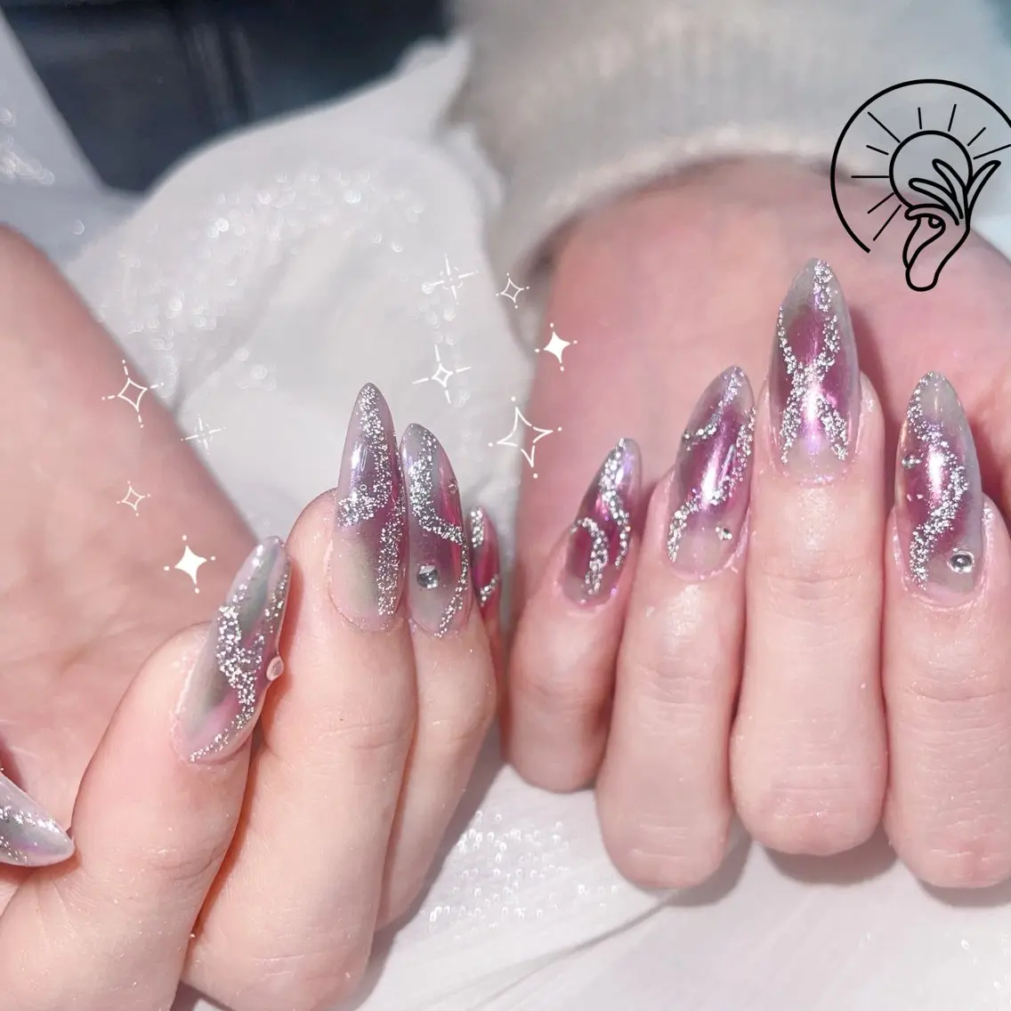 ネイル 長さ出し フレンチネイル 韓国ネイル マグネットネイル マグネットフレンチ ハンドネイル ハンドケア Sun Nail 池袋のエステ・リラクイメージ