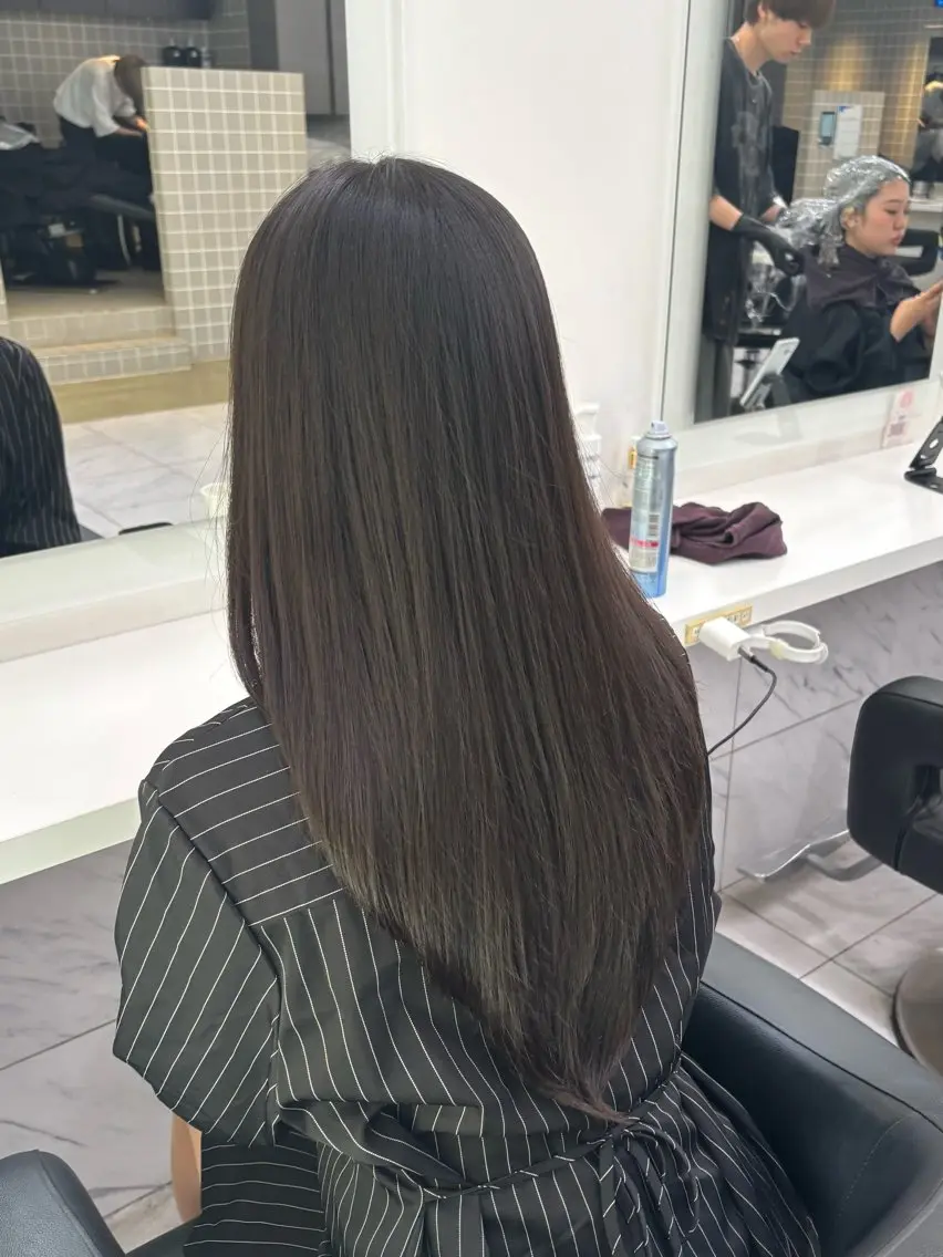 ロング カラー カット ヘアカラー トリートメント ヘッドスパ y2k✩︎⡱ハッシュ レイヤー/オリーブのヘアスタイル