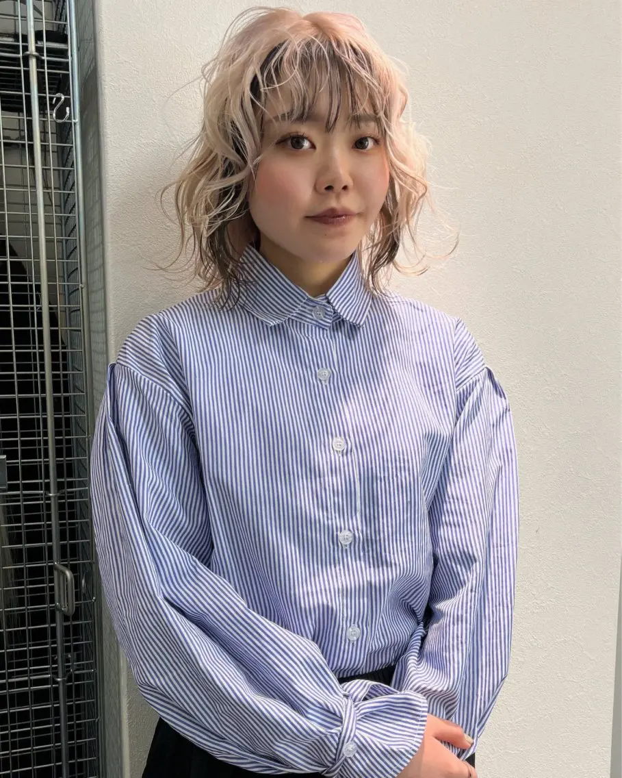 ロング カラー ベージュカラー ブリーチ デザインカラー ダブルカラー ハイトーンカラー 💖艶ハイトーン髪質 改善💖ケンシンのヘアスタイル