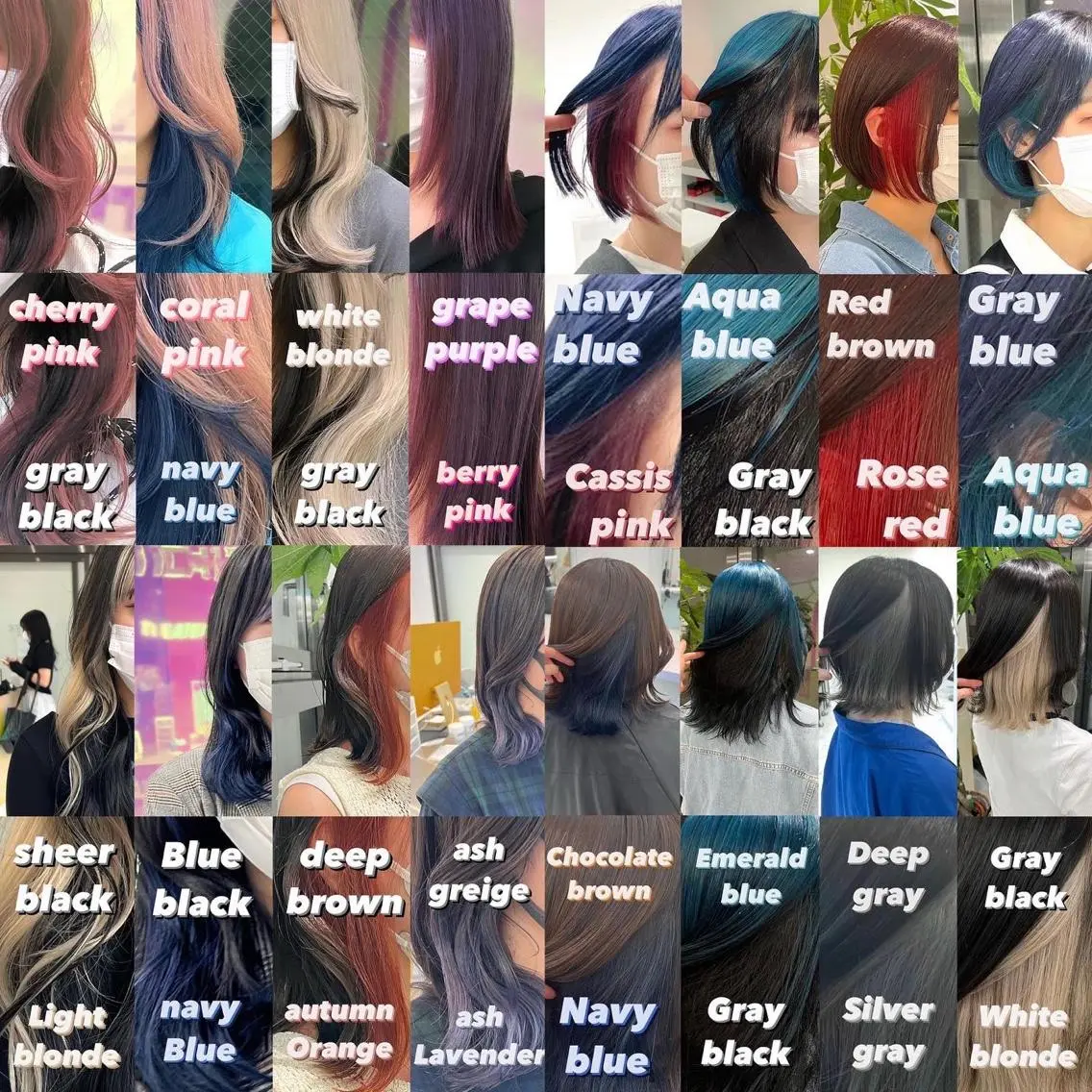 ミディアム カラー パーマ ヘアアレンジ メンズ キッズ ネイル マツエク・マツパ アイブロウ メンズインナーカラー 黒髪 ブロンド ブルーカラー ブラウンカラー KANAMI 🌏のヘアスタイル