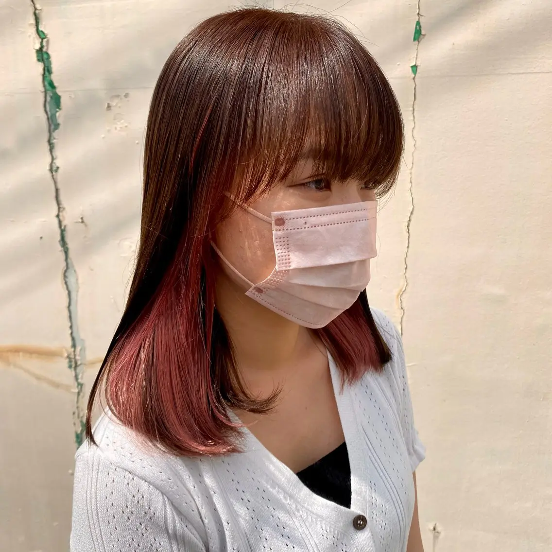 セミロング カラー 惣木 菜穂のヘアスタイル