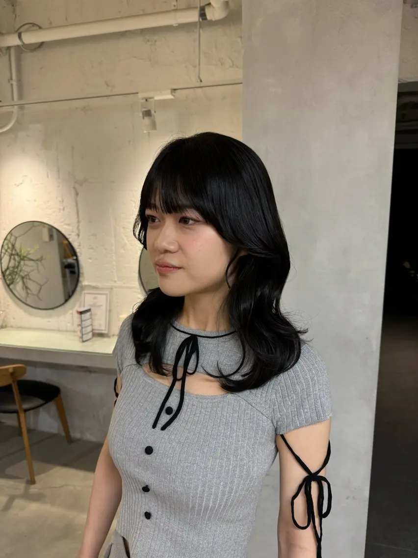 セミロング カット ヘアカラー トリートメント 新宿/顔周りカット +レイヤー＝しずく♩のヘアスタイル