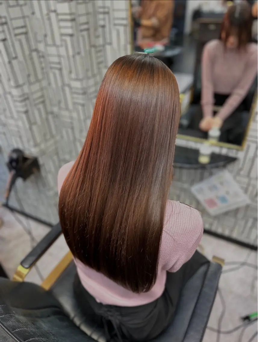 ロング 縮毛矯正 北村 理奈のヘアスタイル