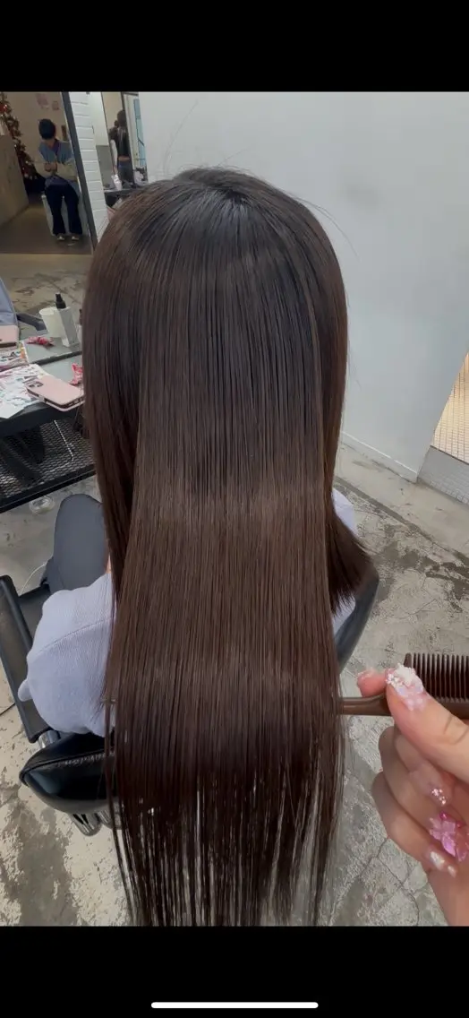 ミディアム カラー 縮毛矯正 トリートメント ダメージレス艶髪 🦋MISAKI🦋のヘアスタイル