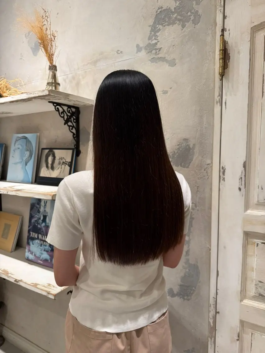 ロング カット ヘアカラー 縮毛矯正 笹原 叶のヘアスタイル