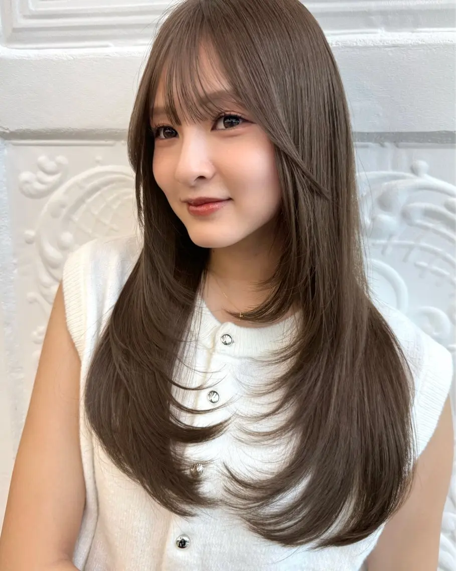 ロング カラー レイヤーカット カット ヘアカラー トリートメント レイヤー🩰髪質改善 /透明感/kanaのヘアスタイル