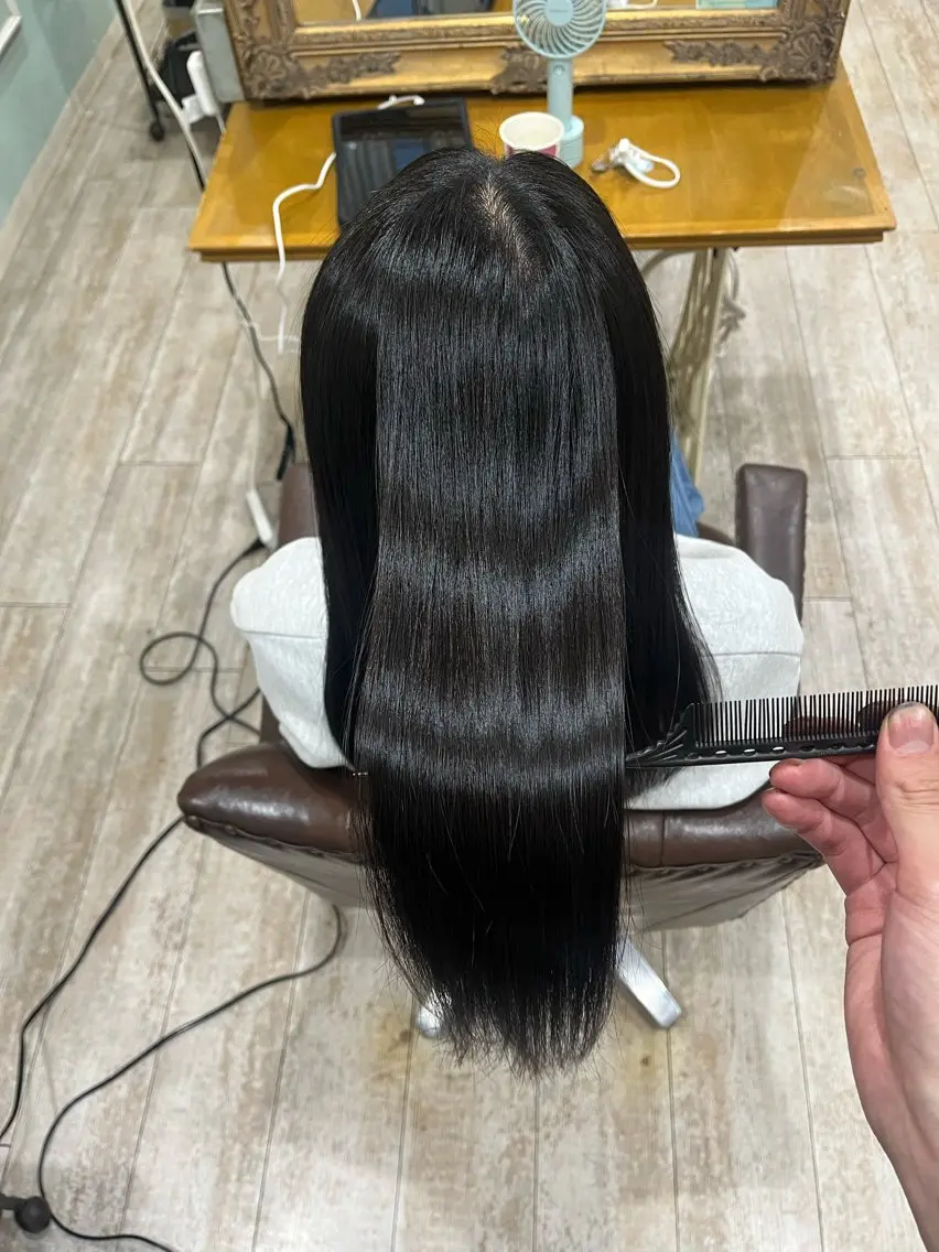 ロング カラー パーマ 髪質改善 縮毛矯正 カット ヘアカラー 縮毛矯正 トリートメント ヘッドスパ 美髪縮毛矯正/ 極髪質改善/ヨウスケのヘアスタイル