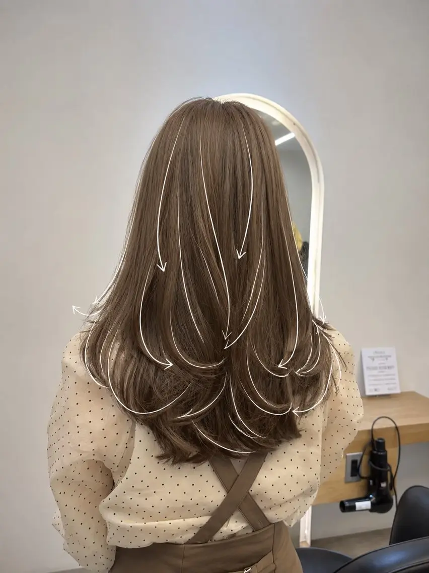ロング カラー ベージュカラー ミルクティーベージュ レイヤーカット カット ヘアカラー トリートメント 🧡レイヤー🧡 ✨透明感カラー✨祥吾のヘアスタイル