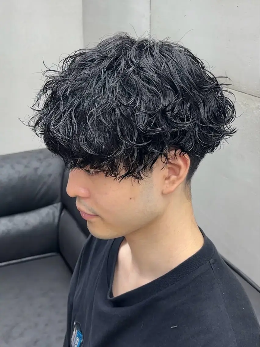 ミディアム カット パーマ メンズ特化/カット パーマ/あこのヘアスタイル