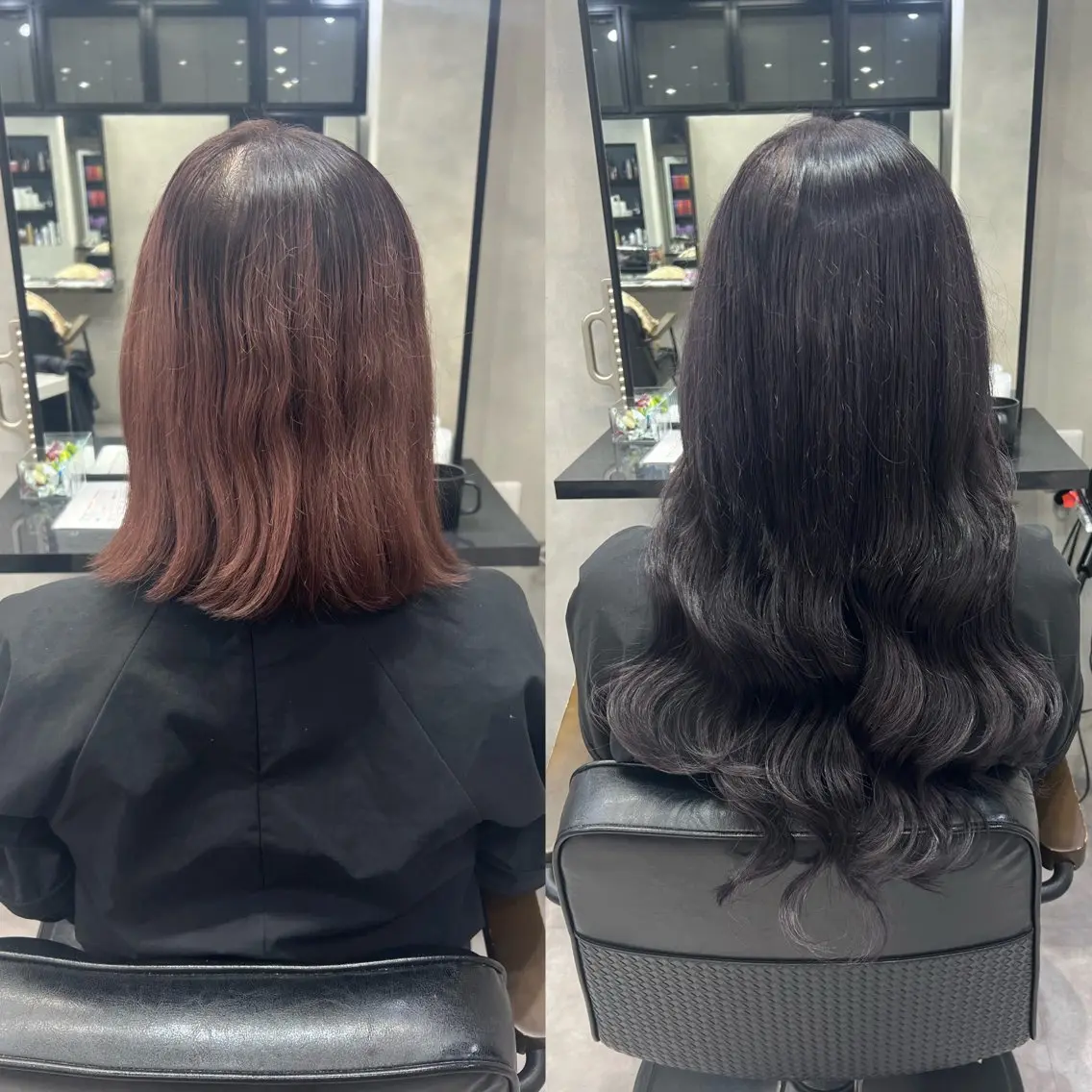 ロング カラー ヘアアレンジ シールエクステ アッシュ バレイヤージュ ベージュカラー 黒髪 カット ヘアカラー エクステ ar+ ❤︎ maiのヘアスタイル
