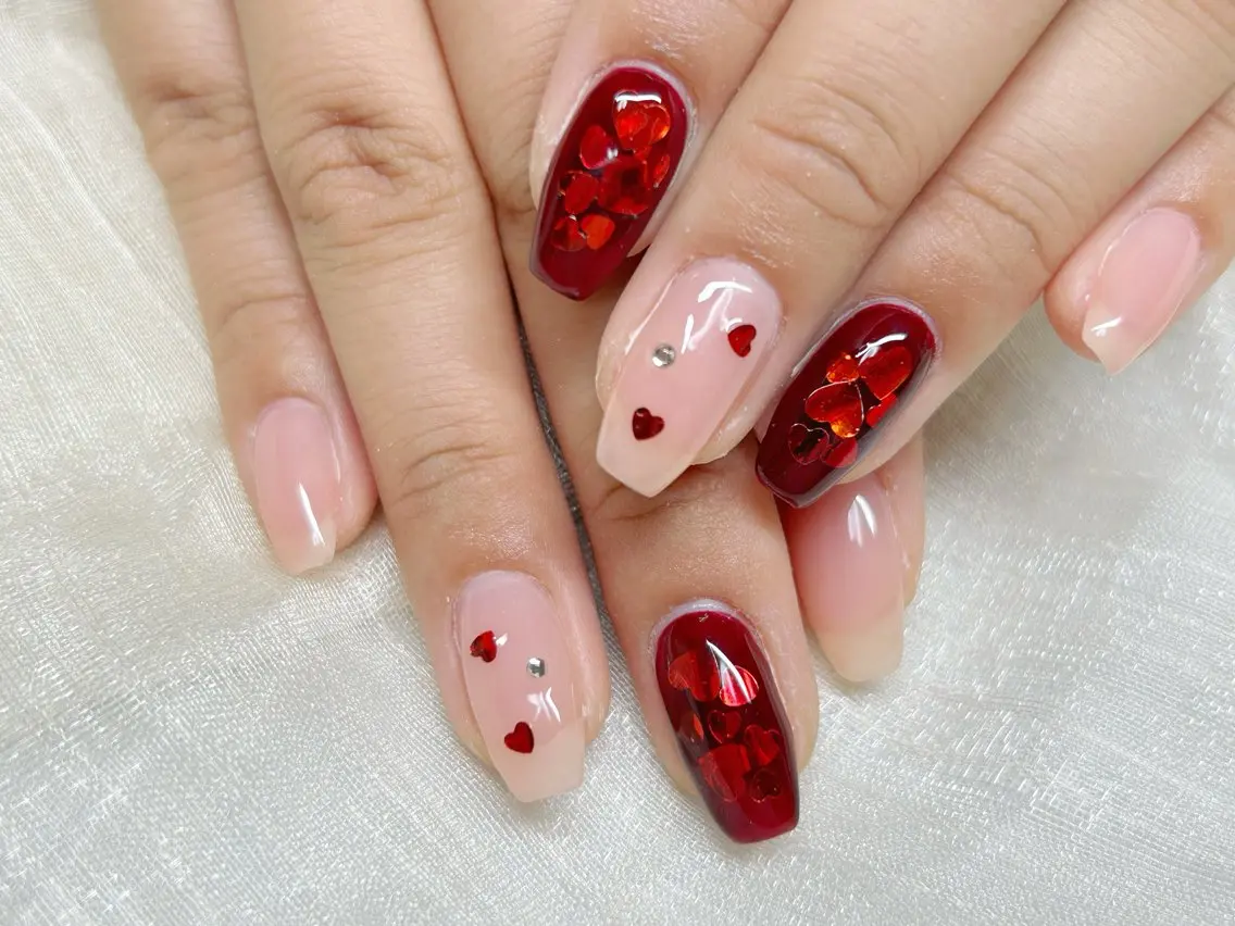 ネイル アートネイル 成人式 長さ出し フットネイル マグネットネイル ハンドネイル Lino Nailのネイルデザイン