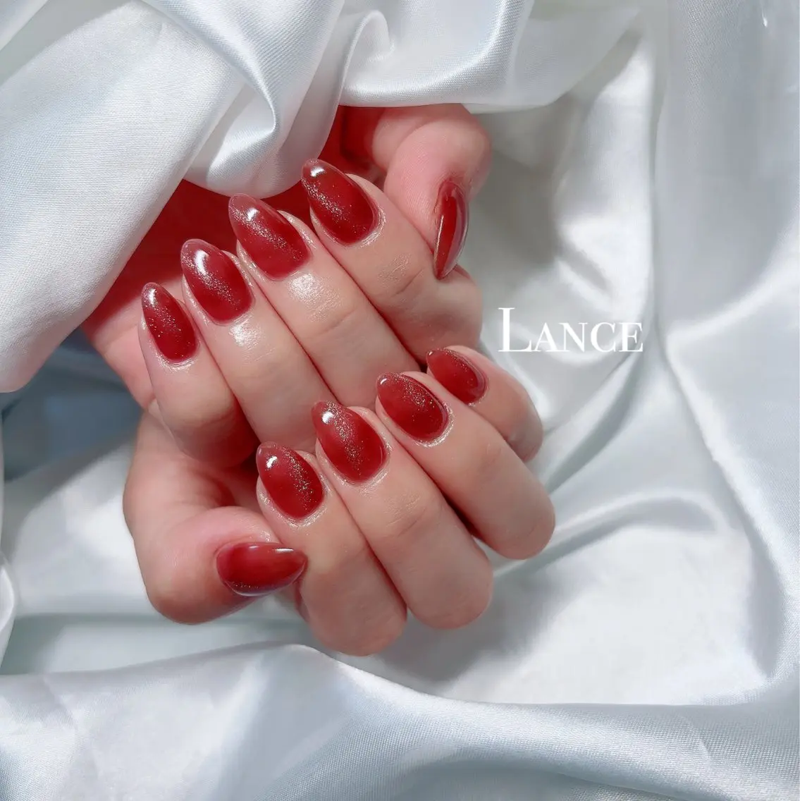 ネイル オーロラネイル フットネイル フレンチネイル キラキラネイル 韓国ネイル ハンドネイル Lance nailのネイルデザイン