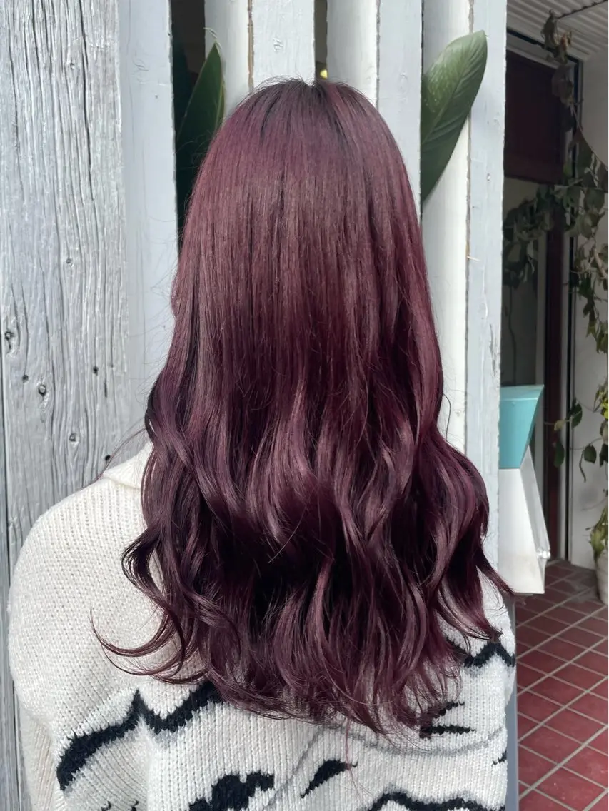 カラー レッドカラー カット ヘアカラー 《髪質改善 UN BLEACH》のヘアスタイル